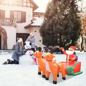 

Inflatable Santa Claus Reindeer With LED Lights Party Decoration For Outdoor Indoor Home Garden Family Prop Yard Xmas Decor