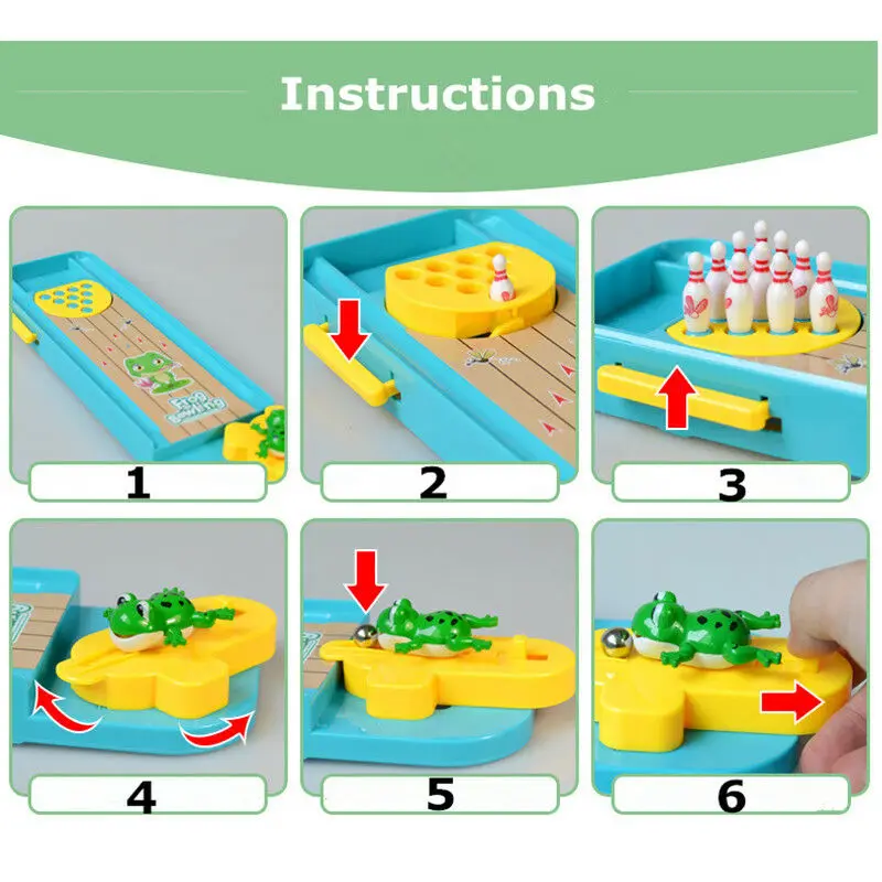 montessori Educational Toys Children Mini Frog Bowling Desktop Interactive Games Launch Pad Indoor Desktop Toy Parent-child