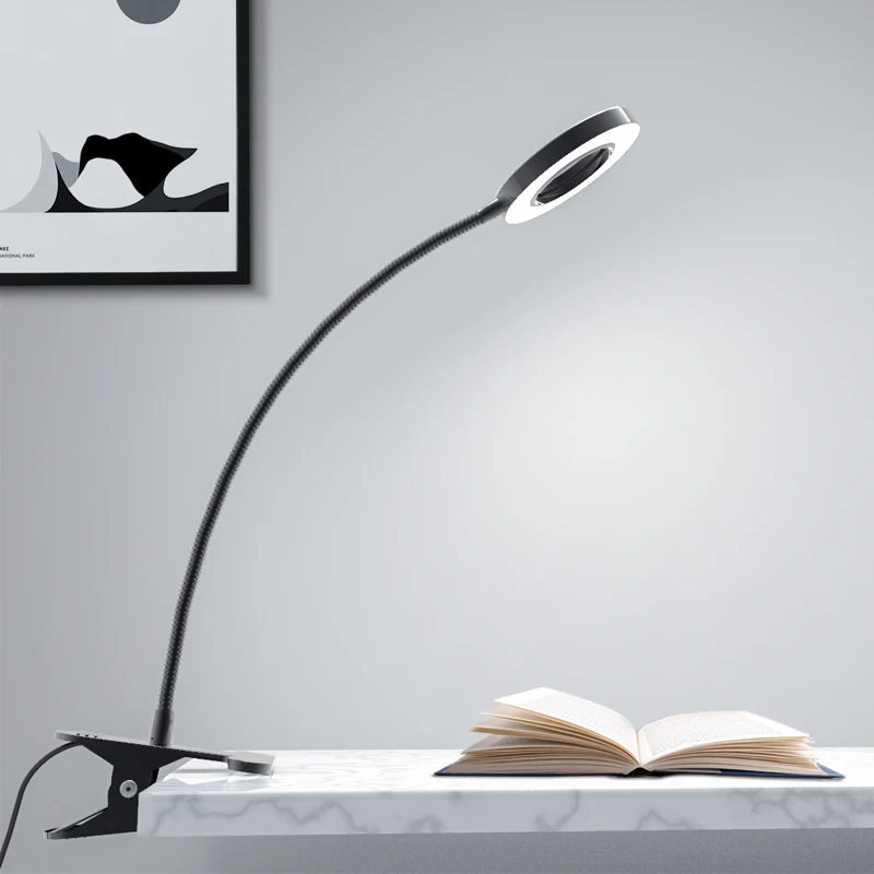Kaufen USB Aufladbare Dimmen Schreibtisch Licht Tragbare Clip Tisch Lampe Perfekte für Nacht Lesen Augenbraue Tattoo Nail art Schönheit Make Up