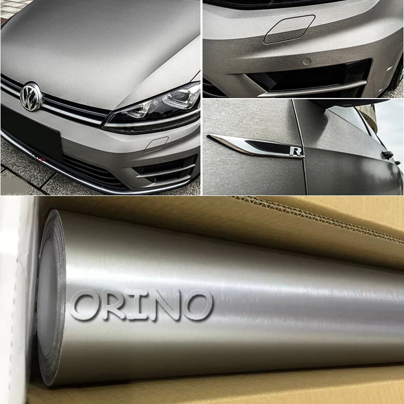 Silver Brushed Metallic Vinyl Wrap-1