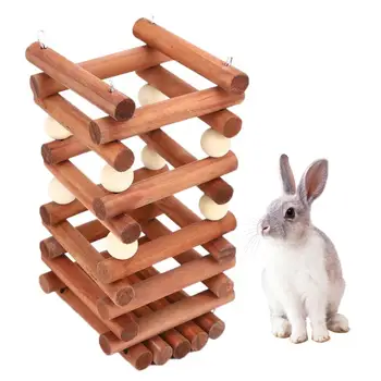 

Drinking Bowl Wooden Pet Grass Stand Manger Rack Fodder Feeder Food Bowl for Chinchilla Rabbit Guinea Pig Cavy Groundhog