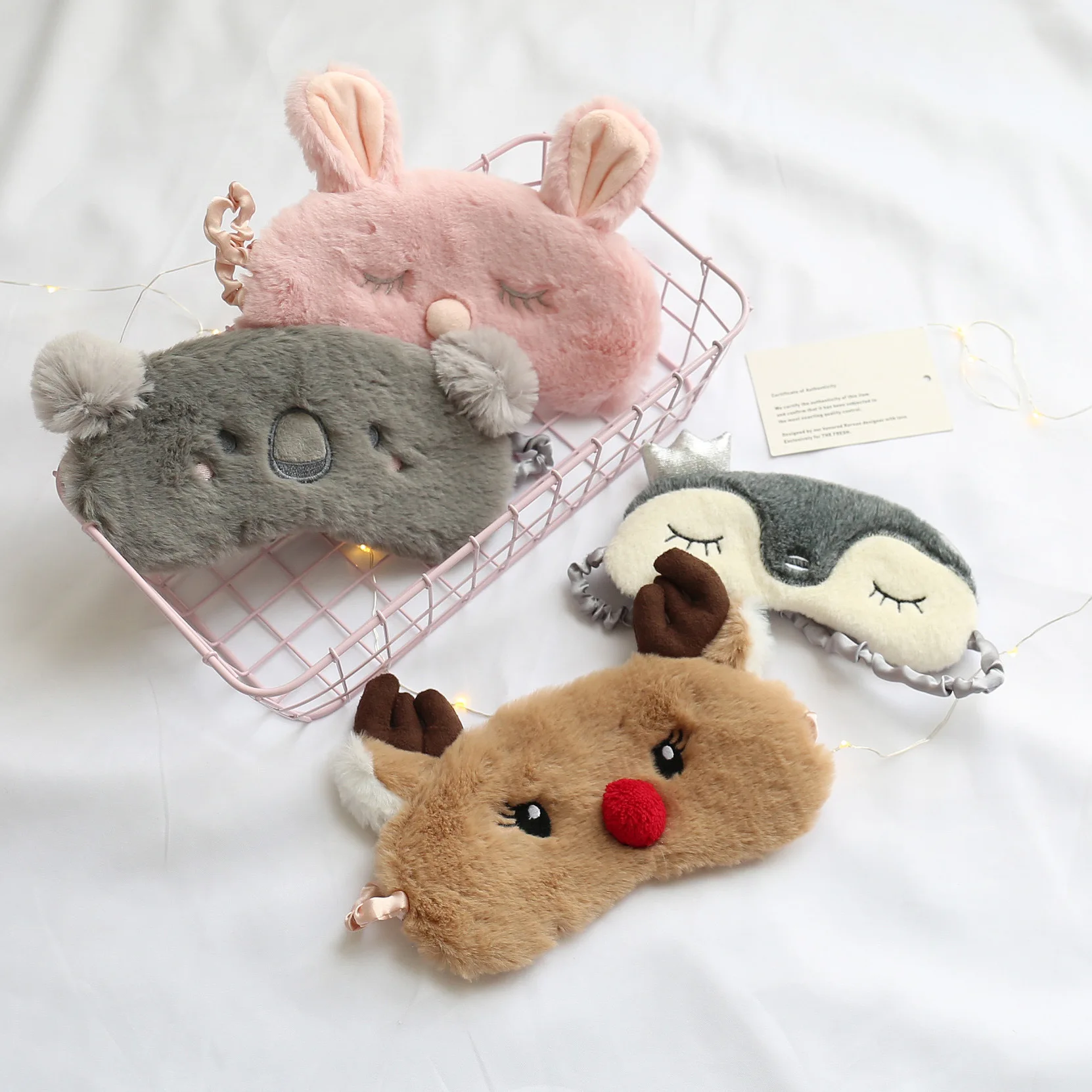 

Plush Cartoon Cute Bunny Paper Koala Sleep Eye Patch Shade Cute Students GIRL'S Heart Eye Patch Furry
