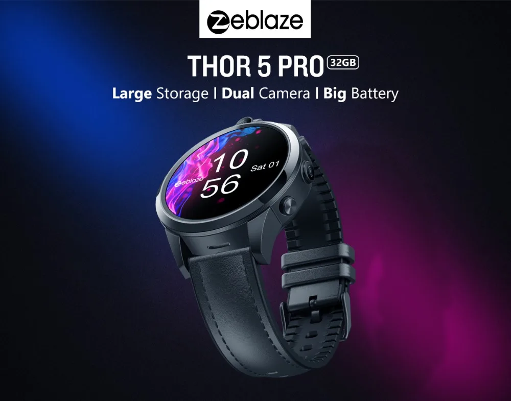 Zeblaze THOR 5 PRO, спортивные Смарт-часы, Android, две камеры, пульсометр, gps, Bluetooth, разблокировка лица, умные часы для мужчин, для Android ios