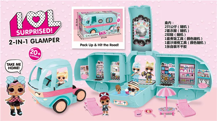 Surprises Fashion Camper Exclusive Doll Toy 2-in-1 Glamper LOL Surprise /& 55