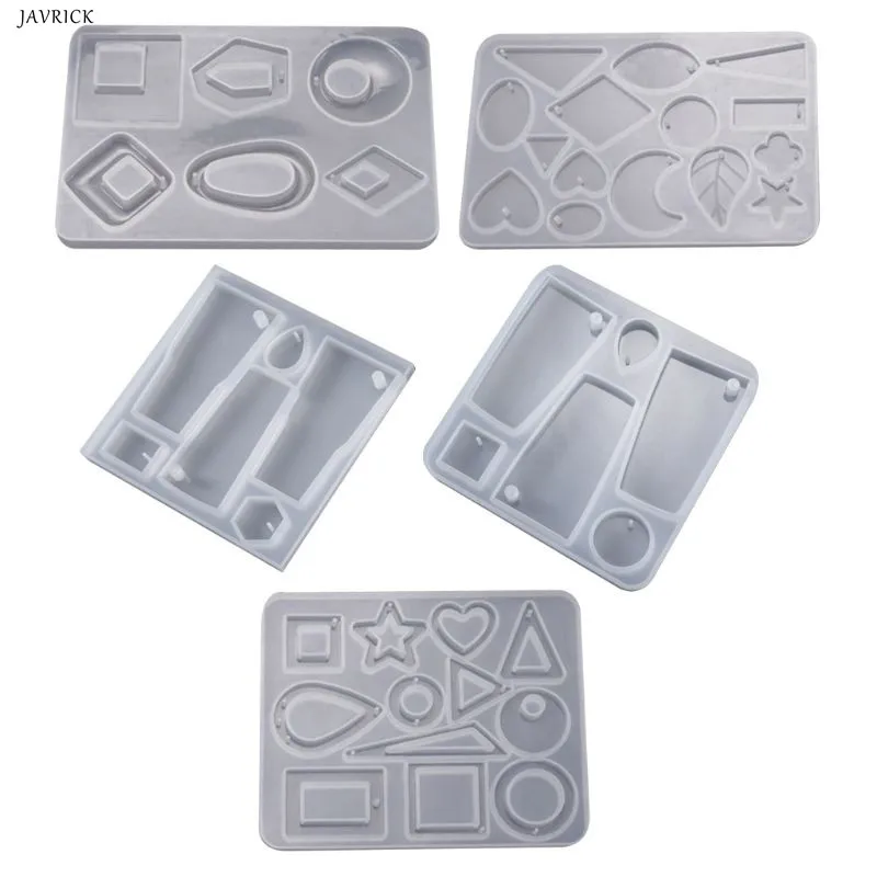 

5 Pcs/set Irregular Earring Pendant Jewelry Making Accessories Silicone Mold Set DIY Crystal Epoxy Molds