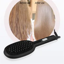 CkeyiN Керамический выпрямитель для волос Расческа быстрая ионная выпрямляющая щетка для шелковистых волос с регулируемой температурой