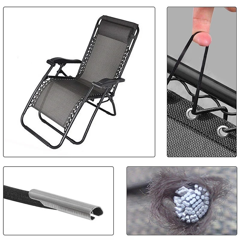 Sun Lounger Elastic Cord 4pcs Stable For Zero Gravity Reclining Garden Furniture Outdoor Chairs Rope