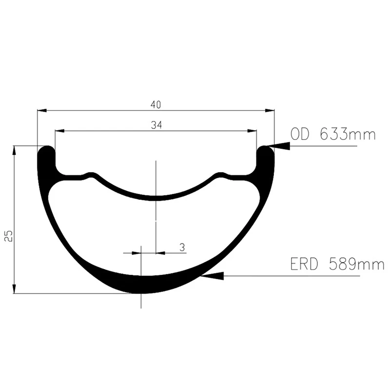 29er карбоновая оправа для горного велосипеда XC 40x25 мм ассиметричные бескамерные Велосипедные обода для горного велосипеда ERD 589 мм 460g aro 29 Велосипедное колесо