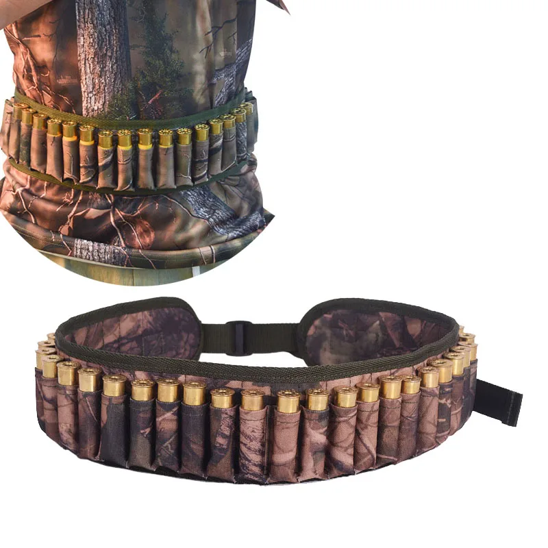 Tactical 12/20GA Shotgun Shell Ammo Holder Waist Belt Bandolier Cartridge Pouch 