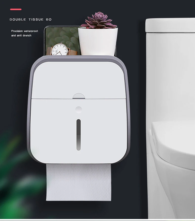 Home Storage Organization Double Layer Storage Box Kitchen Drawer Organizer Bathroom Waterproof Plastic Toilet Paper Tissue Box (1)