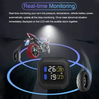 

M3 Waterproof Motorcycle Real Time Tire Pressure Monitoring System LCD Display