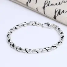 Чистое Серебро 925 пробы, ювелирные изделия из серебра в стиле ретро, тайское серебро, мужской витой S925 браслет(FGL