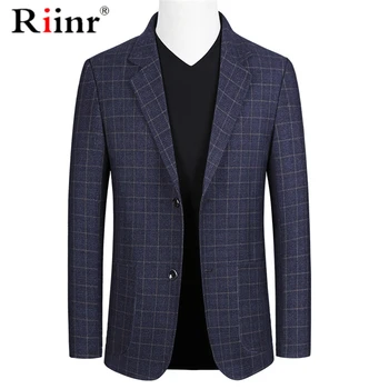 

Riinr Brand Spring Autumn Men blazer Fashion Slim Suit jacket Men Business Casual Clothing High Quality Men's Suit Male M-3XL