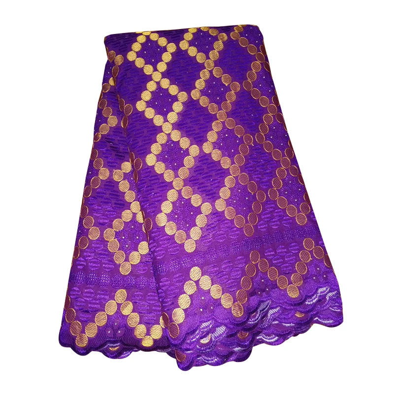 purple Африканские высококачественные французские кружевные ткани чистый белый нигерийский Тюль кружевная ткань с вышивкой бисером камни для свадебного платья - Цвет: purple