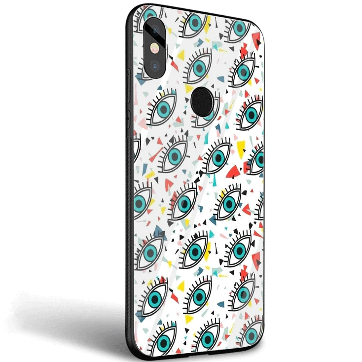 Стеклянный Чехол для мобильного телефона для Xiaomi Note 5 6 7 Pro F1 A1 A2 4X5X6X9 чехол TPU Evil Eye illustration Shell