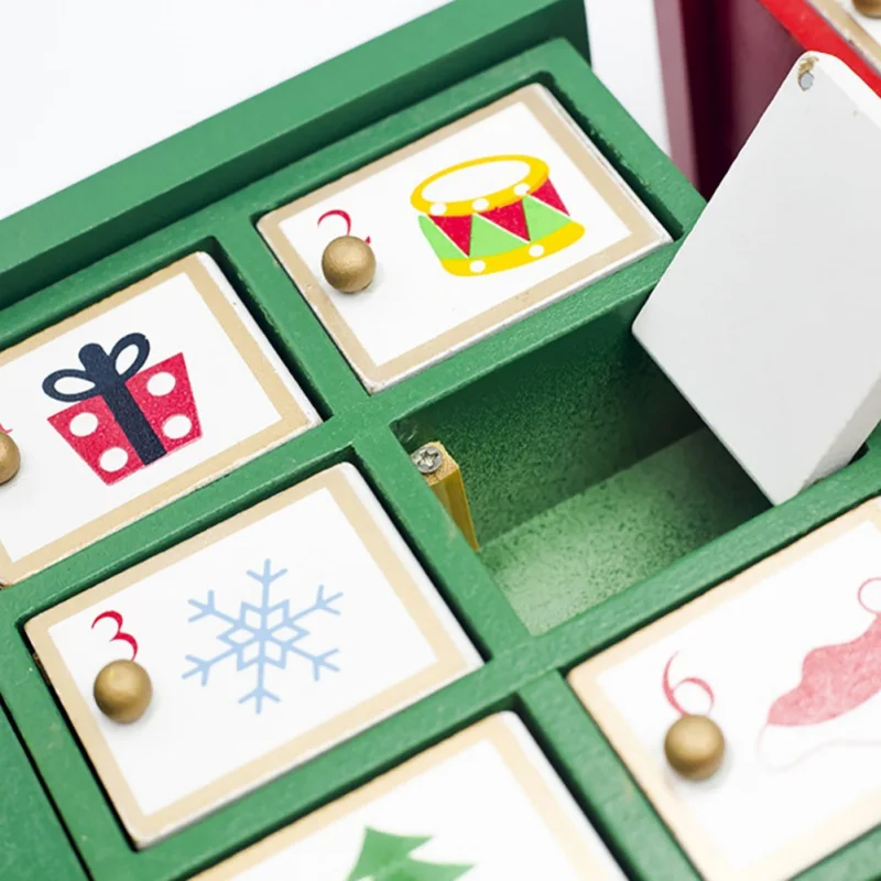 Advent календарь Рождественский орнамент деревянный 24 ящика окрашенный маленький поезд обратный отсчет календарь ящик для хранения рождественские украшения