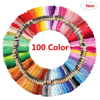 

100 PCs Embroidery Thread New Arrival Cross Stitch Thread Cotton Embroidery Thread Floss Skein Kit DIY Sewing Tool