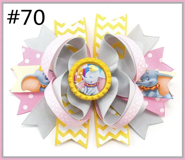 free shipping A.B.C.D.E 500pcs 5.5'' inspired hair bows popular cartoon hair bow with lined clips boutique girl hair bows-B