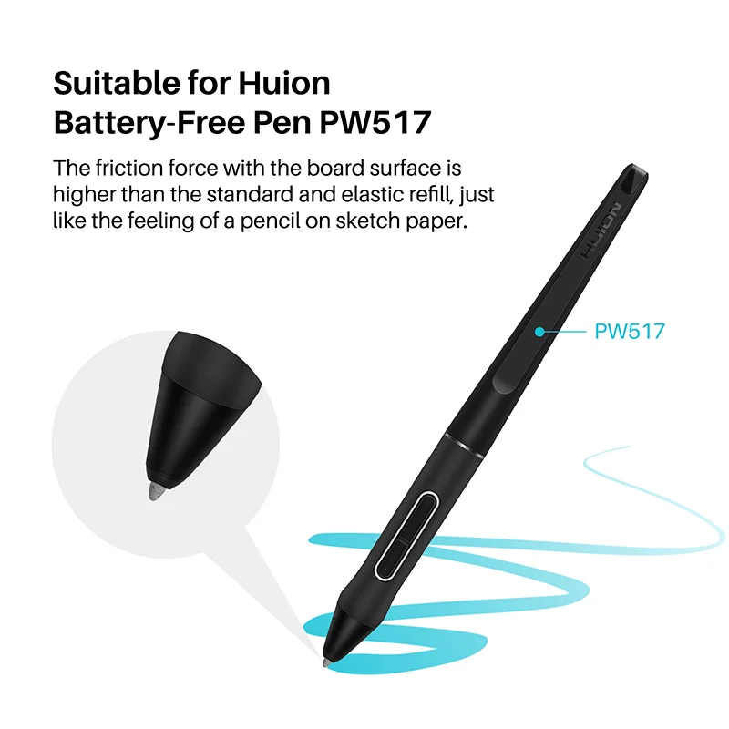 Huion-feltro Nibs Substituição Pen Nib Digital Stylus Tablet Pw517 Kd200 Kamvas Pro 16 k 24 Kamvas 13 - Imagem 6