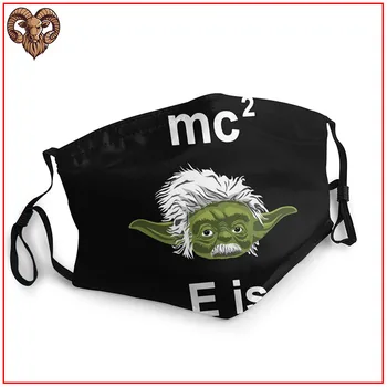 

E=MC2 Yoda Albert Einstein Physics white Men facemask mask for germ protection washable breathable adjustable cotton skin care