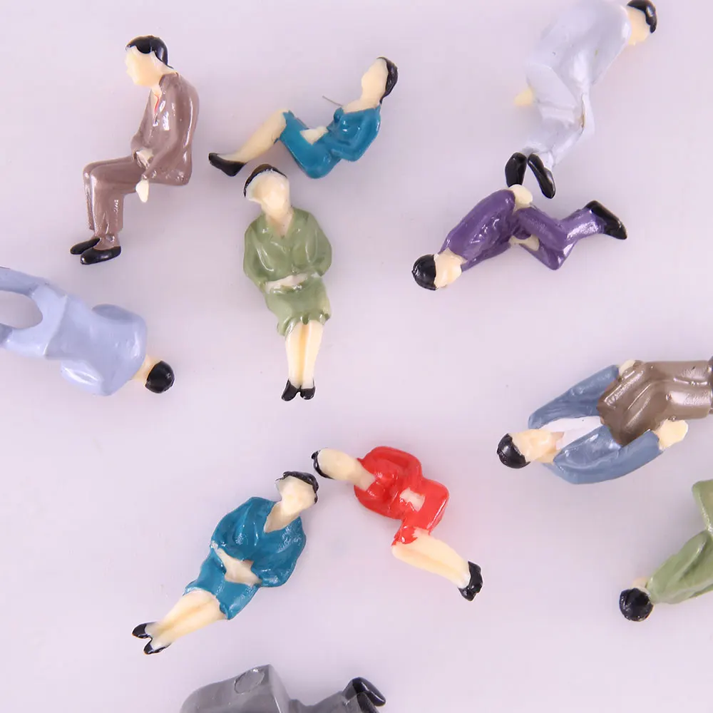 Feegow 60Pcs Tutti Seduti 1:87 Figure Dipinte Passeggero HO Scala