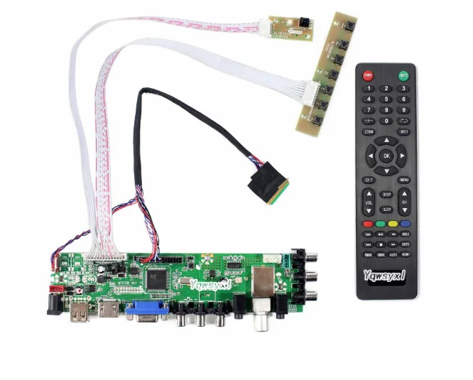 Комплект Yqwsyxl для LTN173KT01 LP173WD1 B173RW01 плата контроллера ТВ с цифровым сигналом DVB-T DVB-C