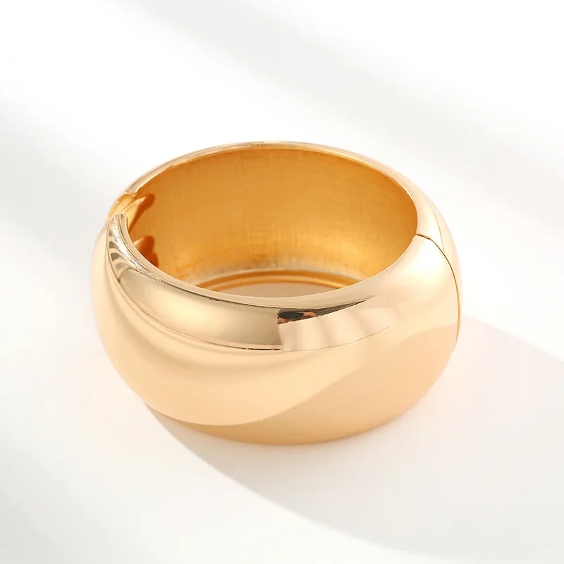 Simple Design Smooth Alloy Cuff Bracelets for Women Statement Jewelry Classic Big Bangle Manchette Punk Accessories bangle bracelet