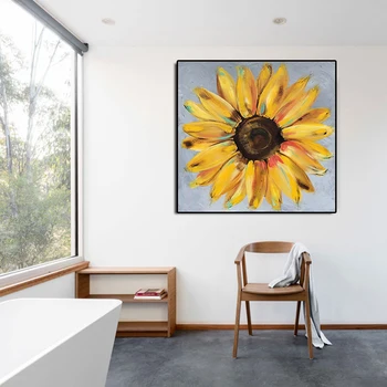 

Modern Yellow Sunflowers Canvas Posters Picture Painting and Prints Flower Decoration Wall Art Home Decor for Living Room