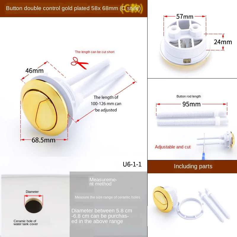 C gold double button