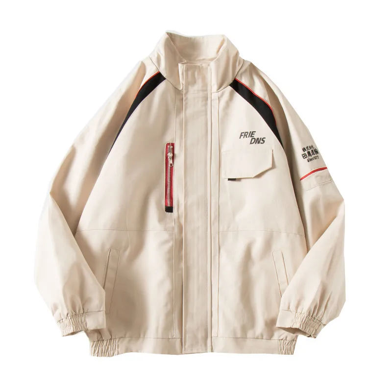 Low Price 2019 Autumn Clothing Loose Coat Ins Original Old Trend Stand Lead bomber Jacket Student Baseball Serve Thin windbreaker Black