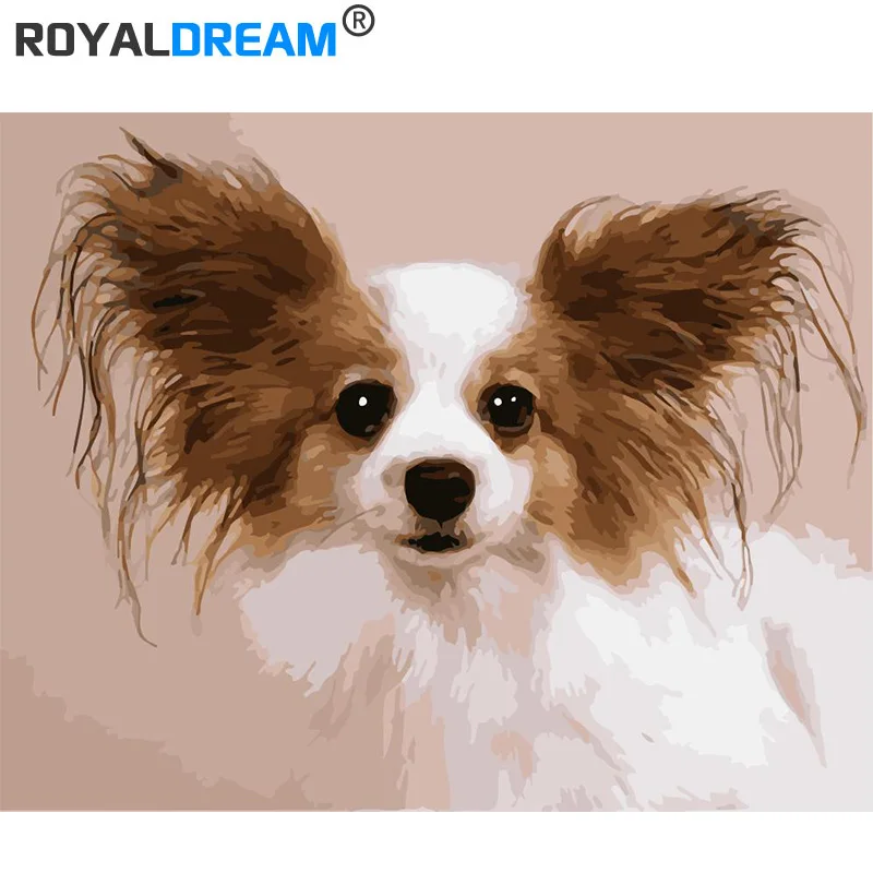 ROYALDREAM Big ear dog Diy digital painting by digital modern wall art pictures for the home wall art works ROYALDREAM Big ear dog Diy digital painting by digital modern wall art pictures for the home wall art works