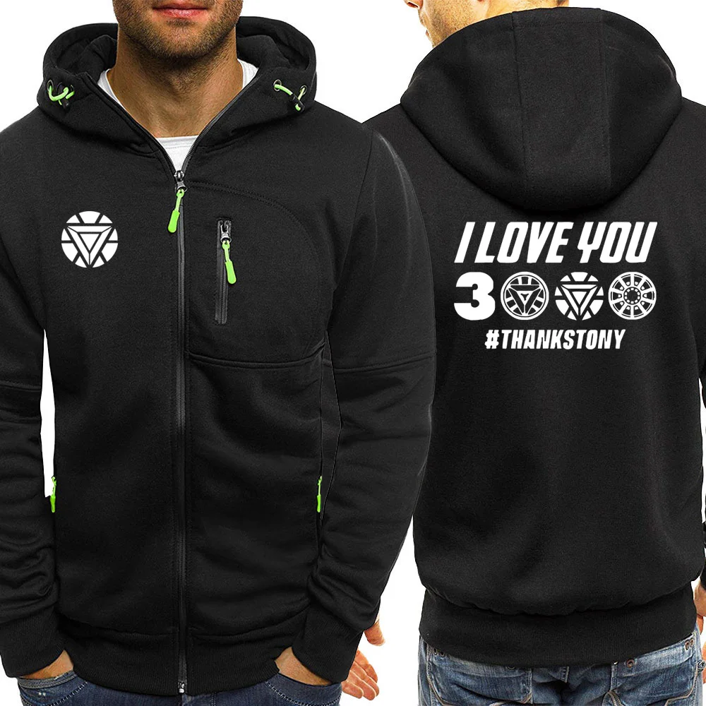 Autumn Hot Sale Hoodie Men Streetwear The Avengers 4 Iron Man I Love You 3000 Casual 2