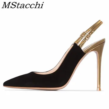 

MStacchi Summer Woman Shoes Shallow Stiletto High-Heeled Sandal Mature Woman Shoes Sexy Office Lady Shoes Formal Shoes For Women