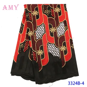 

Black African Cotton Lace Fabric With Eyelet Embroidery Nigerian Swiss Voile Lace In Switzerland Party AMY3324B