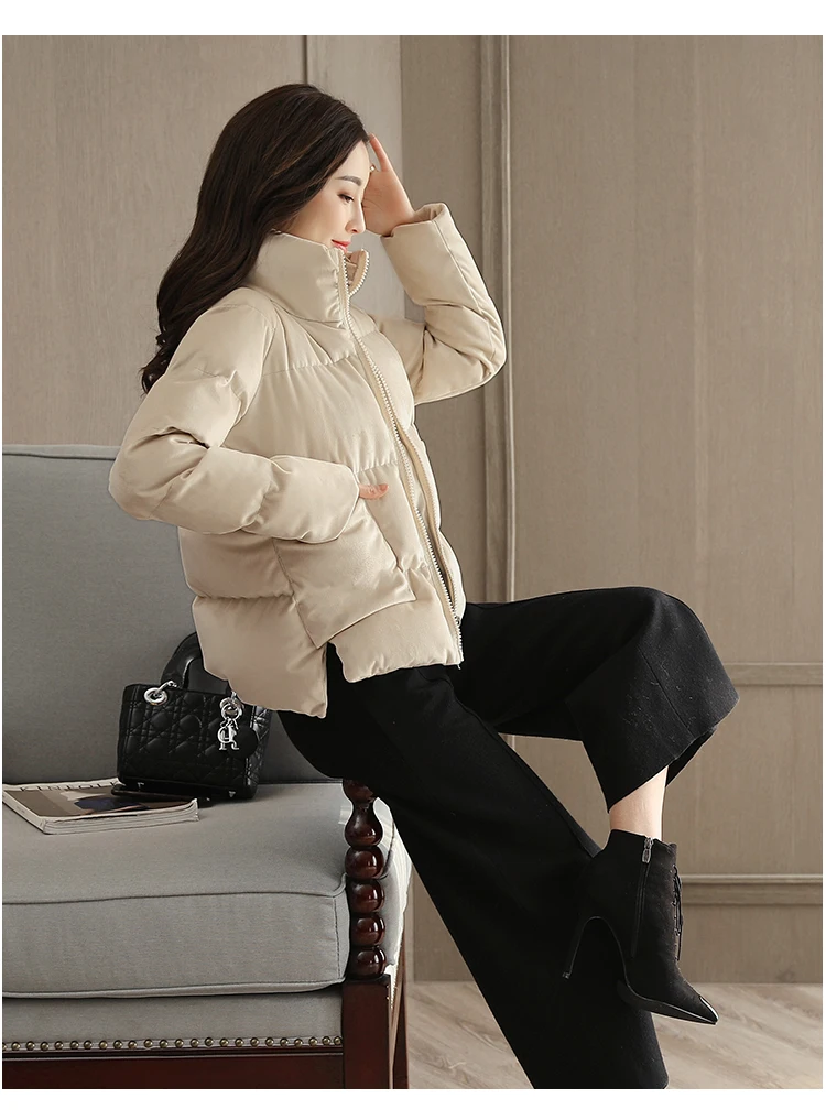Female Winter New Style Coat-Style Cotton Clothes Thick Elegant Mom Winter Small Cotton-Padded Jacket down Coat Short
