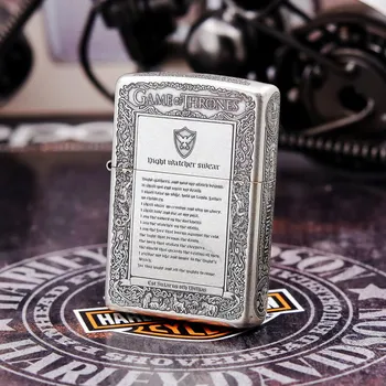 

100% Original Brand New ZP Lighter Ancient silver carving oil Lighter with logo box gift for men drop shipping