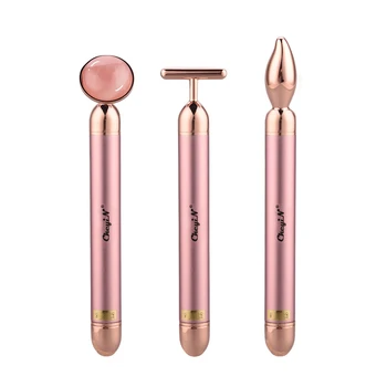 

Electric Vibration Gold Jade Beauty Bar Facial Lifting Massage Stick Anti Age Wrinkle Remover Roller Face Slimming Shaping Wand