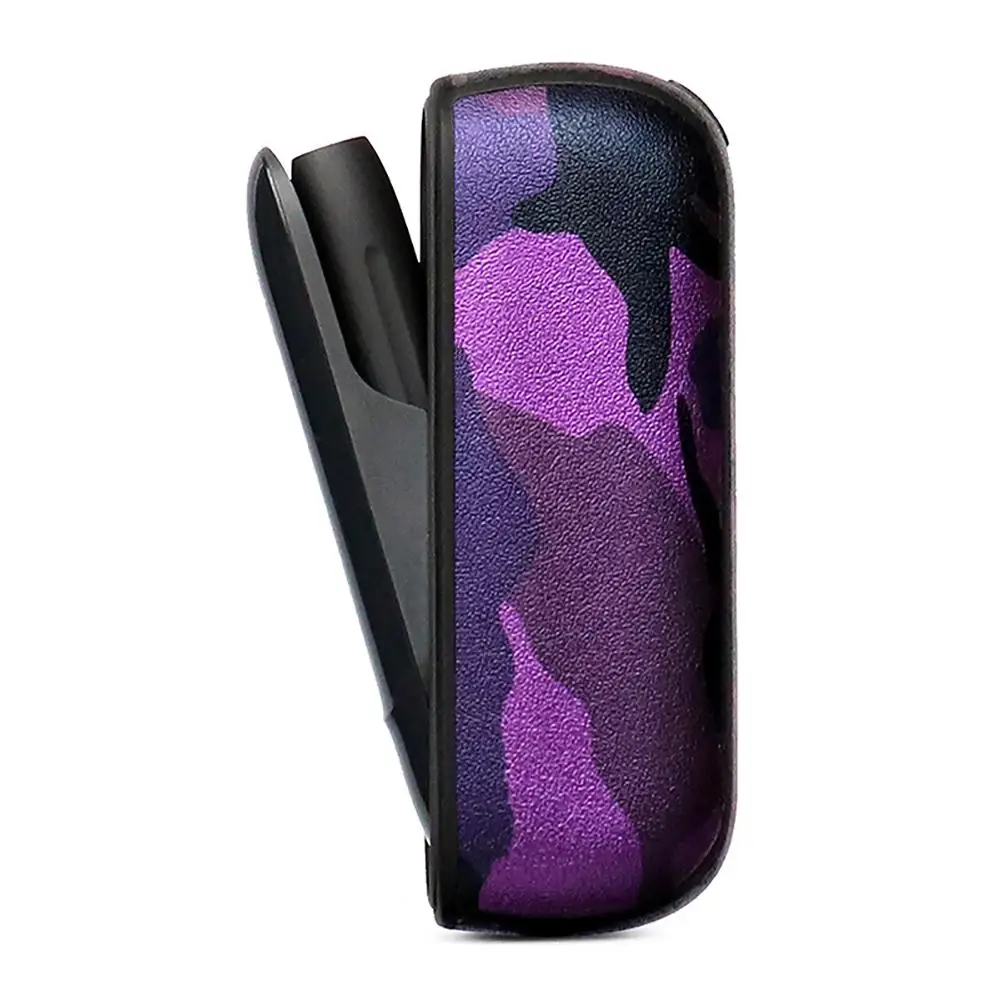 Защитный чехол для IQOS3.0 4-го поколения, прочный и тонкий Камуфляжный ТПУ+ кожаный чехол 3,0, камуфляжный чехол для IQOS3.0 - Цвет: Purple