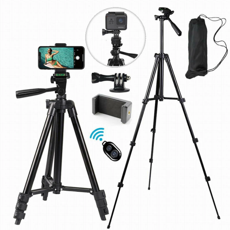 Professionele Camera Statief Stand W/Telefoon Houder Bluetooth Afstandsbediening Smartphone|Statiefpoten| - AliExpress