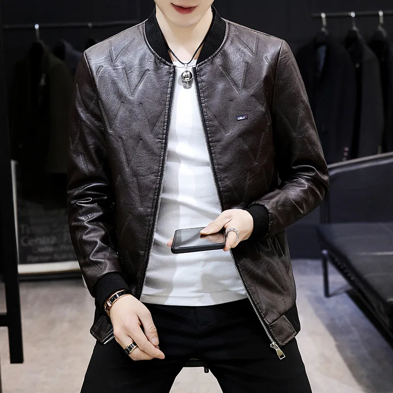 

MEN'S Leather Jacket Men's 2020 Autumn New Style Men'S Wear Handsome Slim Fit Trend Korean-style Autumn Biker Leather Jacket