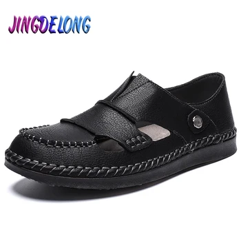 

Classic Brand Men's Casual Shoes Handmade Leather Mens Shoes Breathable Male Office Footwear Loafers Outdoor Male Moccasins 48