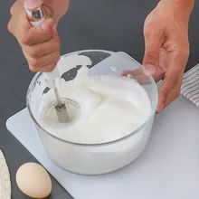 Egg Beater Household Mini Semi-automatic Egg Beater Manual Cream Blender Crack the Egg Blender Milk Frother Kitchen Supplies