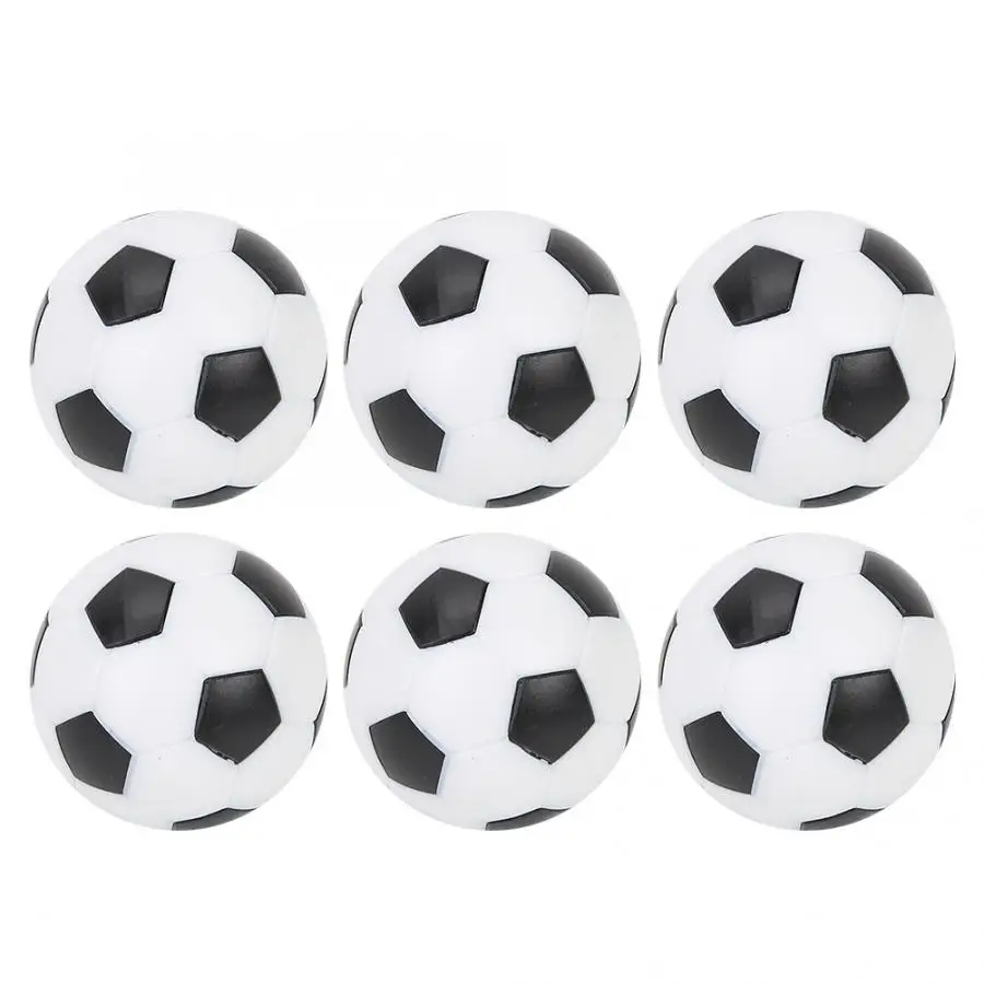 6Pcs Foosball Table Soccer Footballs Replacement Mini Plastic Black and White Soccer Ball for Table Football Machine