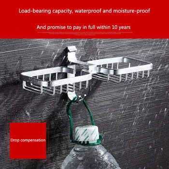 

Practical Bathroom Shower Soap Box Dish Aluminium No Drilling Wall Mounted Strong Bearing Soap Holder Rustproof Storage Rack