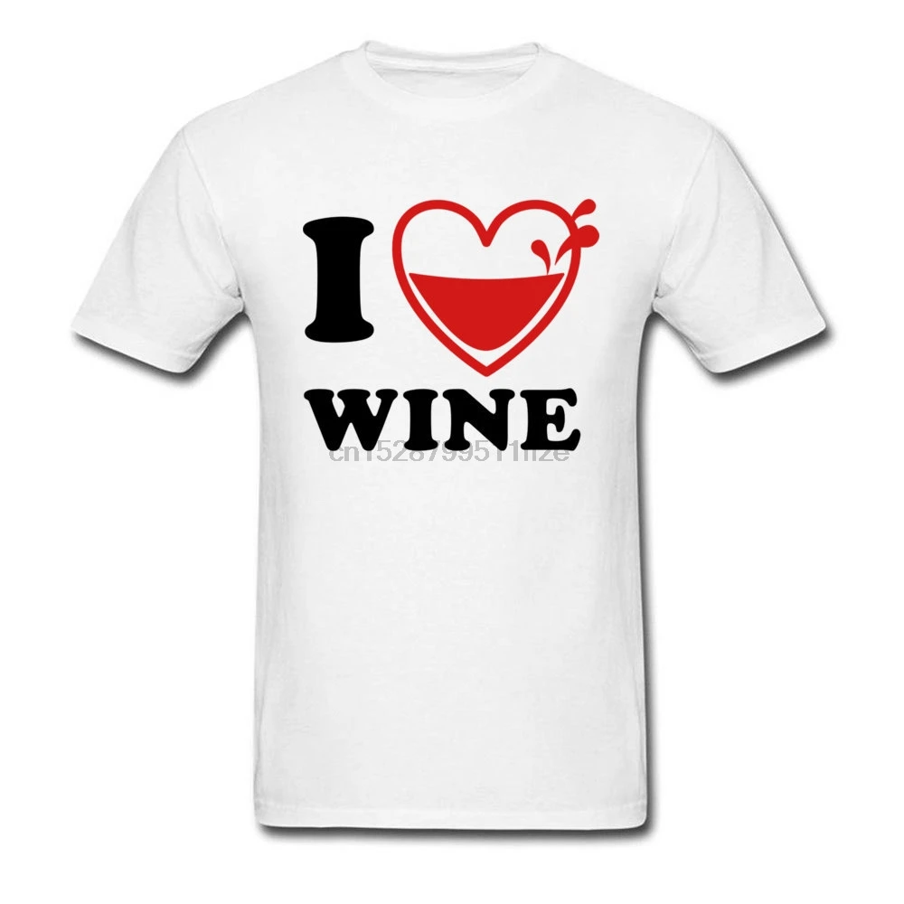I Love Wine Geek топ футболки круглый вырез Чистый хлопок для мужчин Топы рубашка