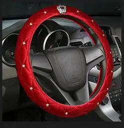 13 цветов женские плюшевые чехлы рулевого колеса автомобиля алмазные автомобильные рулевые Чехлы для леди девушки автомобильные аксессуары - Название цвета: 5