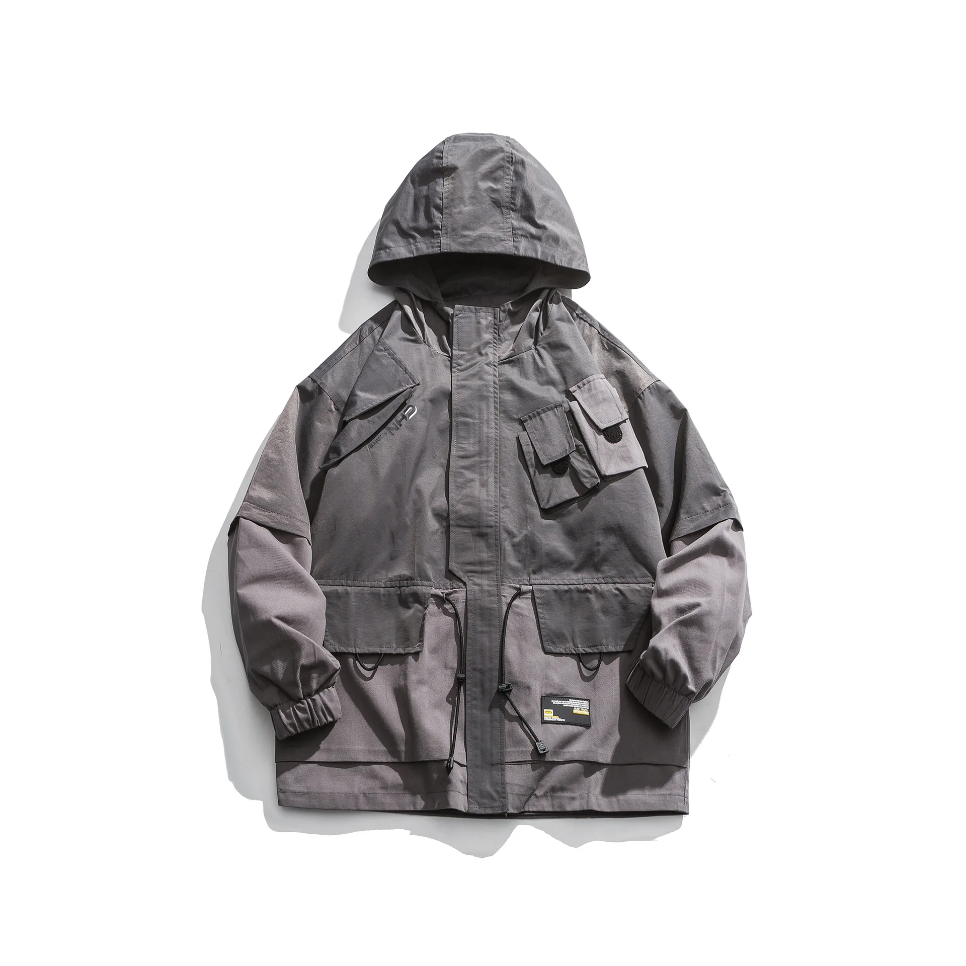 

Wu Air Spring New Style Japanese-style Function-Style Multi-pockets Hooded Tooling Jacket Men's Loose-Fit Students Couples-Style