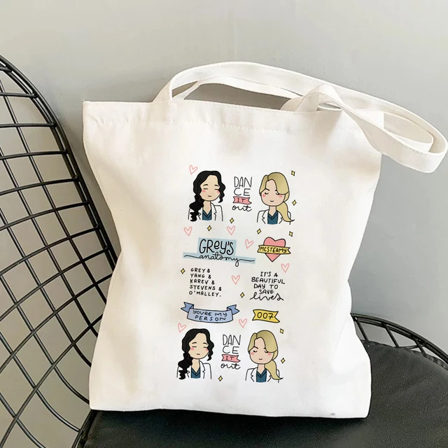 Shopper Bag Tote Bags Greys Anatomy You're My Person Ullzang Hip Hop Hipster Cartoon Shopping Bags Fashion Eco Pacakge Hand Bag H-32