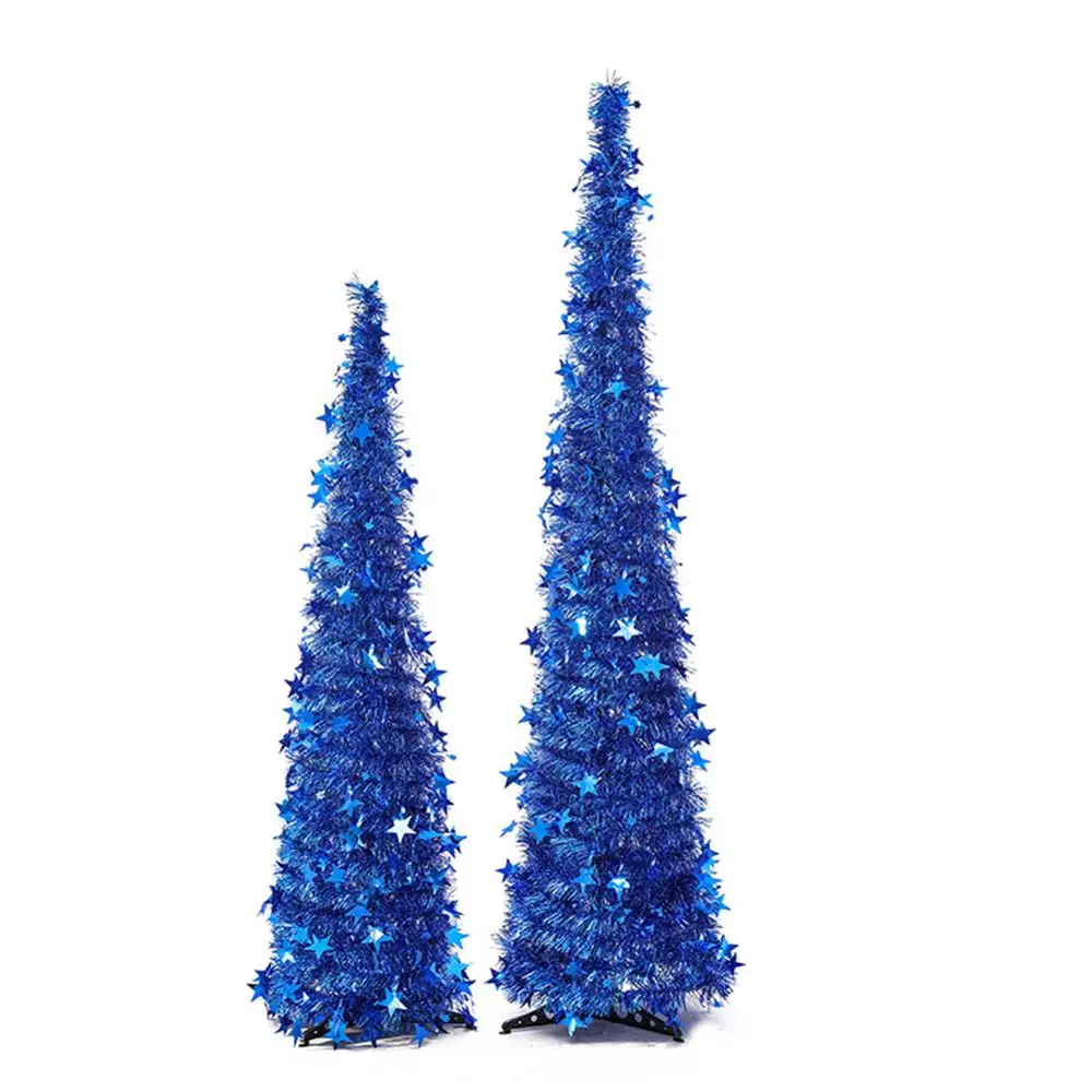 Рождественский дождик, дерево с подставкой, великолепная Складная искусственная Рождественская елка, рождественские украшения для дома 60/90/150 см - Цвет: 3