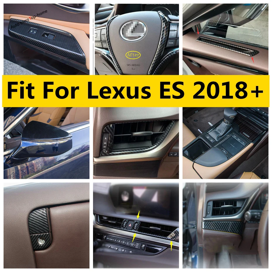 

Window Lift / Air AC Panel / Gear Panel / Rearview Mirror Cover Trim Decor For Lexus ES 2018 - 2023 Carbon Fiber Accessories Kit